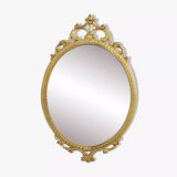 Italian oval brass medallion mirror