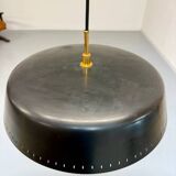 Antique Italian design Stilnovo brass and vintage metal gallows lamp