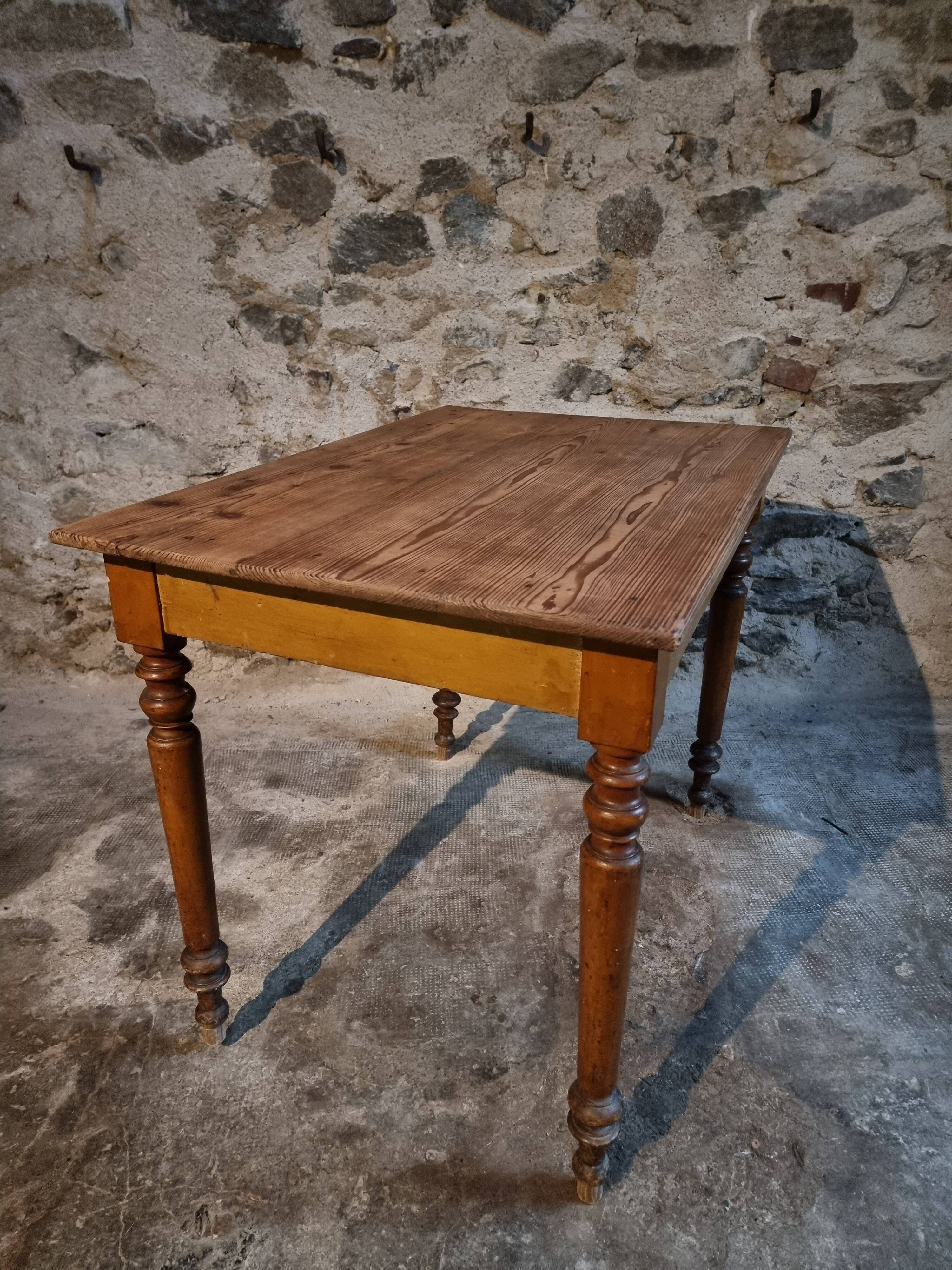 Vintage French farmhouse table, 1920s–1930s