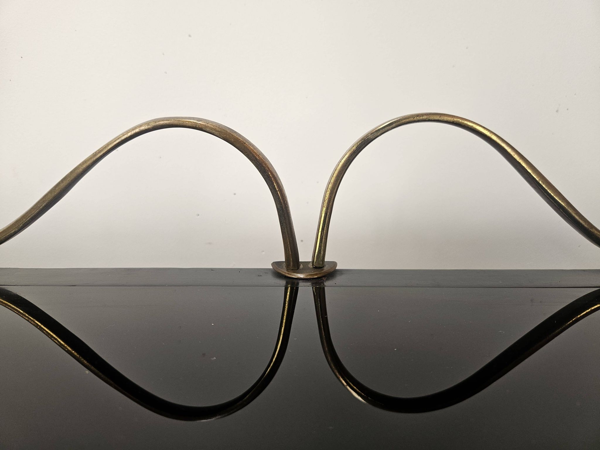 Vittorio Dassi Rosewood Credenza with Black Glass Top, Italian 1940