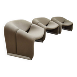 Set of 3 vintage Dutch design groovy chairs F598 'Wabi sabi'