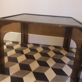 Square coffee table 60/70 plastic smoke, plexiglass smoke sofa end