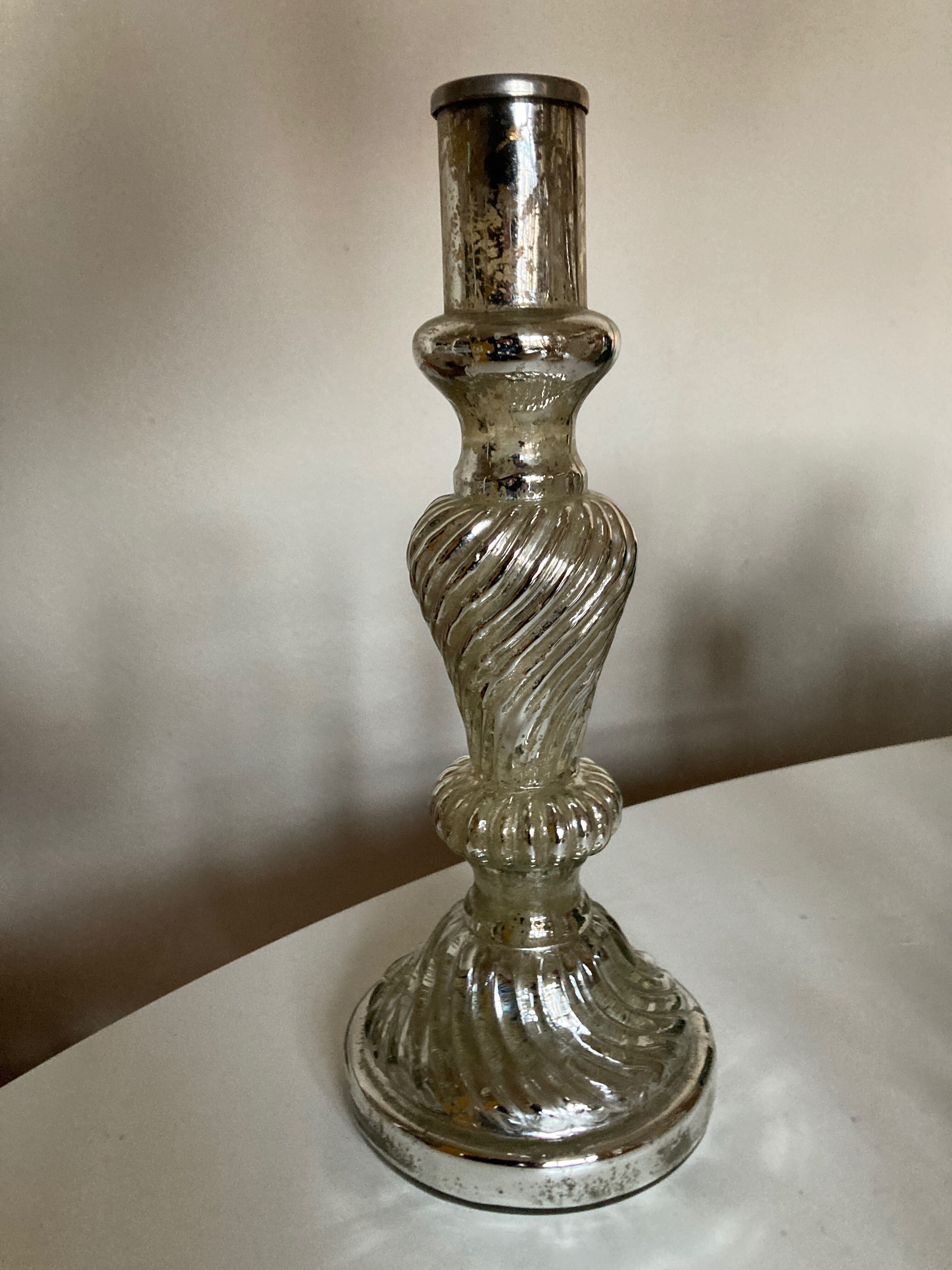 Produit BHV Bougeoir ancien en verre eglomisé
