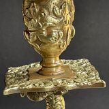 Pair of Napoleon III candle holders - Louis XIV style - Bronze (gilded)