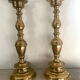 Pair of brass candle holders XIXth 31cm