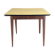 Table de cuisine en bois et formica jaune
