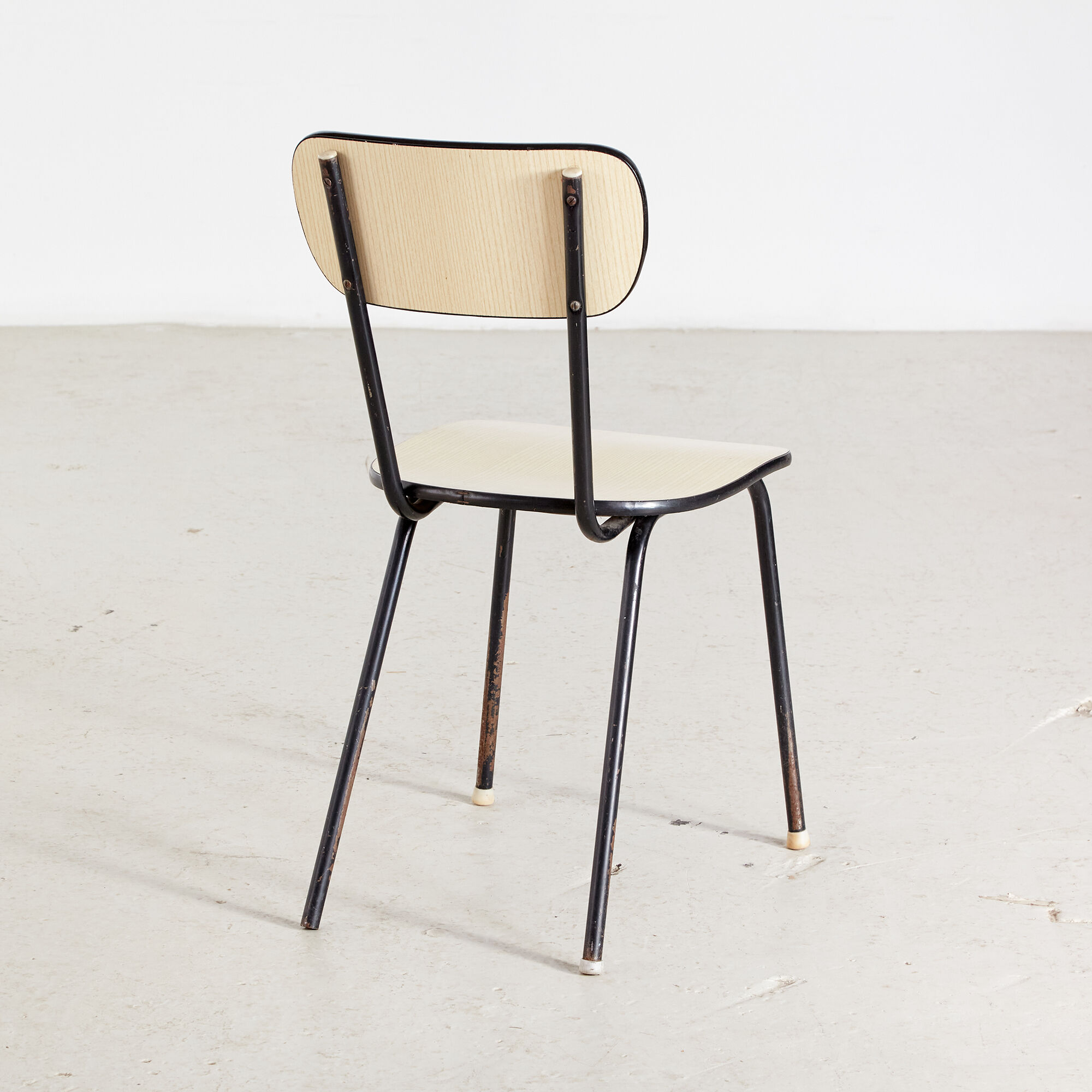 School chair on metal frame