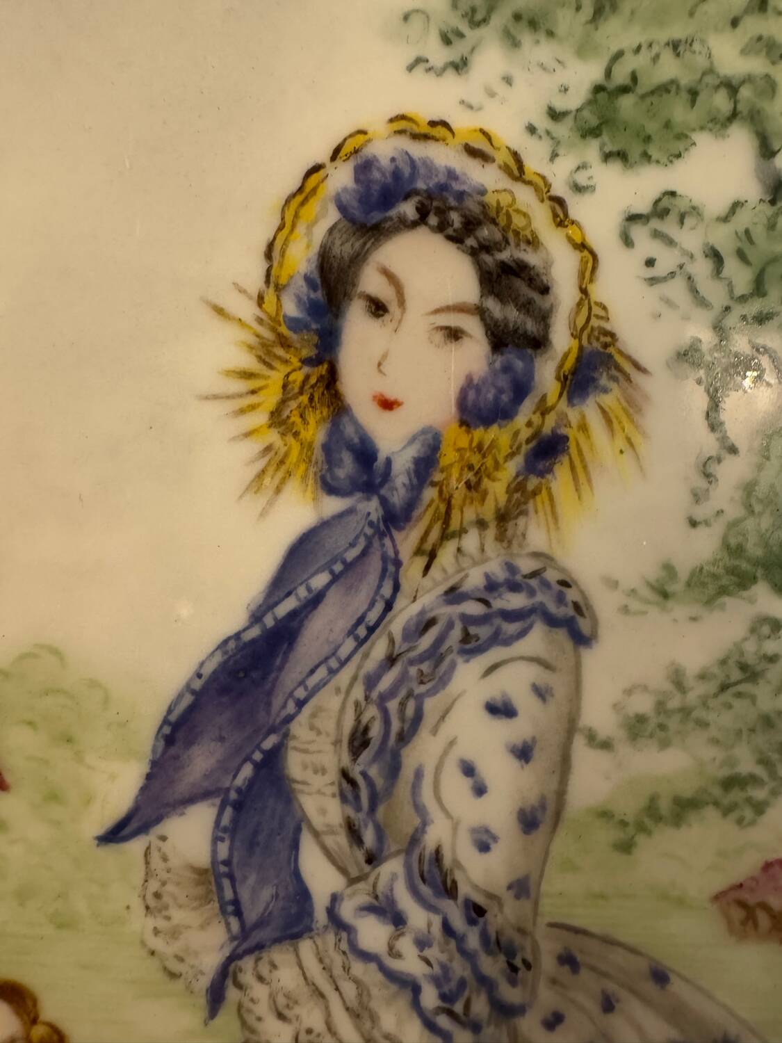 Old painting, Parisian women, signed J Fallet