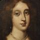 Ancient painting of a woman, oil on canvas, 17th century.