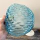 Vintage turquoise blue pendant lamp in electrified chiseled glass to nine