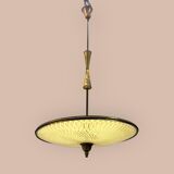 Vintage Bronze & Glass Light Pendant Light, 1950s