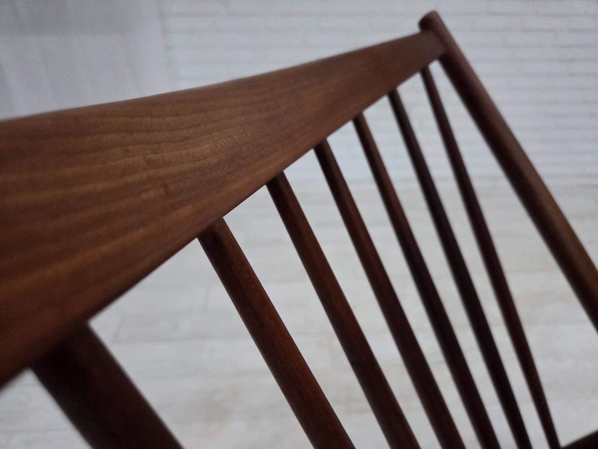 1960s, Danish rocking chair by Frank Reenskaug, model 182, sheepskin.