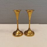 Danish designed candle holders in solid brass.