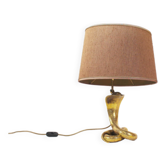 Lampe de table Cobra en laiton massif par Maison Jansen