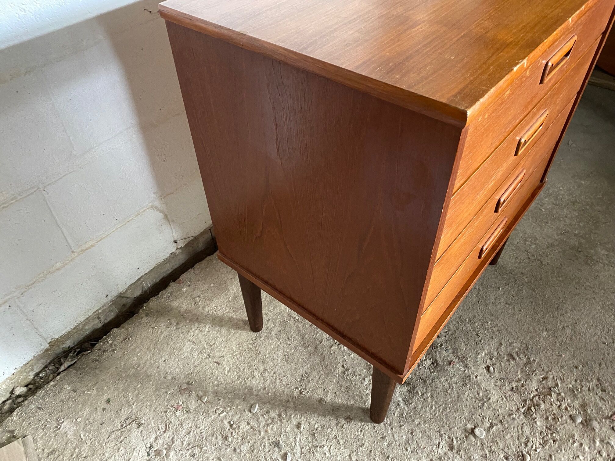 Chest of drawers teak storage furniture and Scandinavian teak veneer 60s