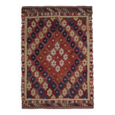 Tapis Kilim en laine et coton turc Oushak vintage des années 1970, 195x263.