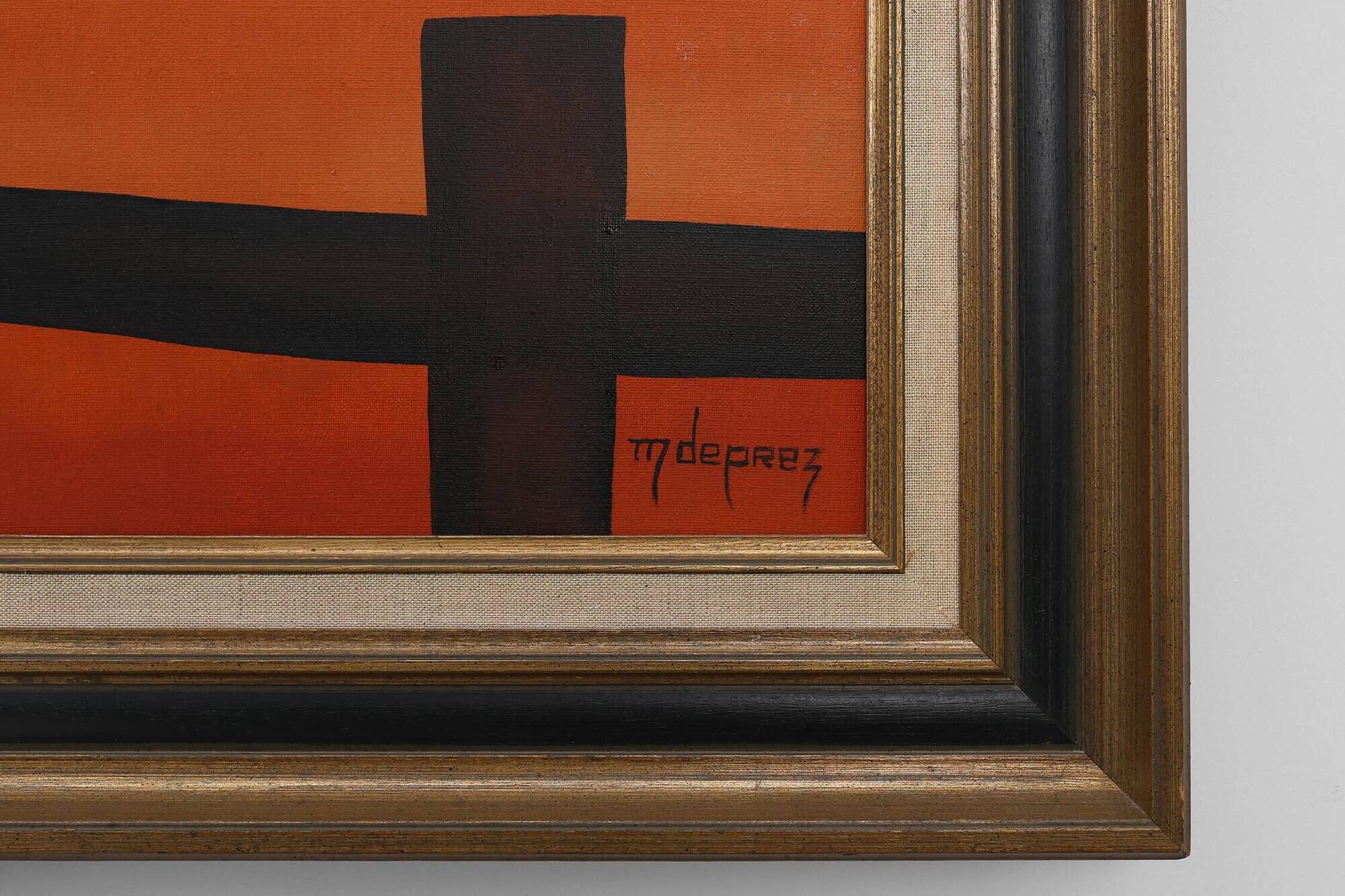 Mid-century Modern painting by Mia Duprez, Belgium, 1970