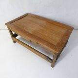ancien petit Banc en bambou marche pied vintage