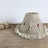 Macramé lampshade and wooden beads