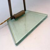 Mid-Century Modern Glass & Brass Table Lamp attributed to Pietro Chiesa, 1950s