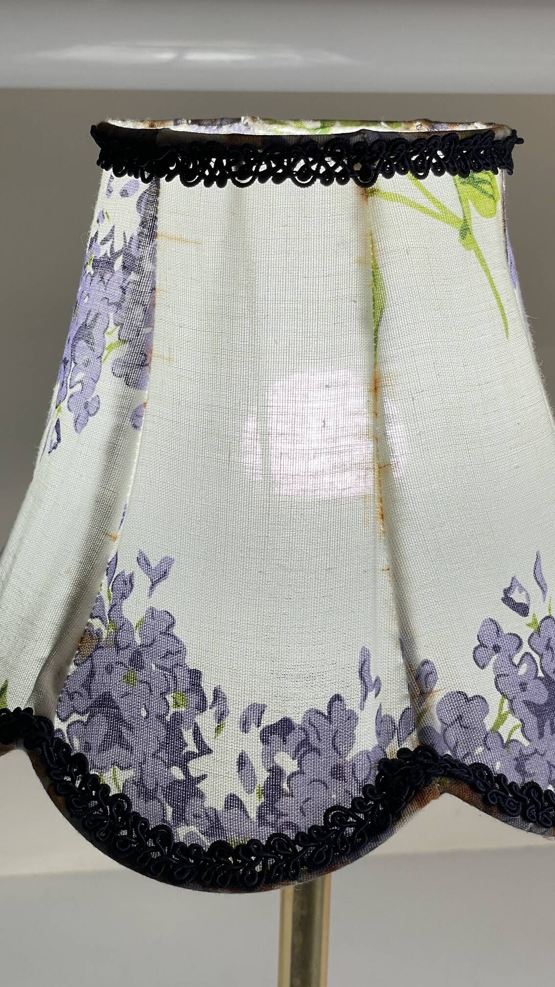 LAMPSHade Plexiglass and Lilac Fabric VINTAGE