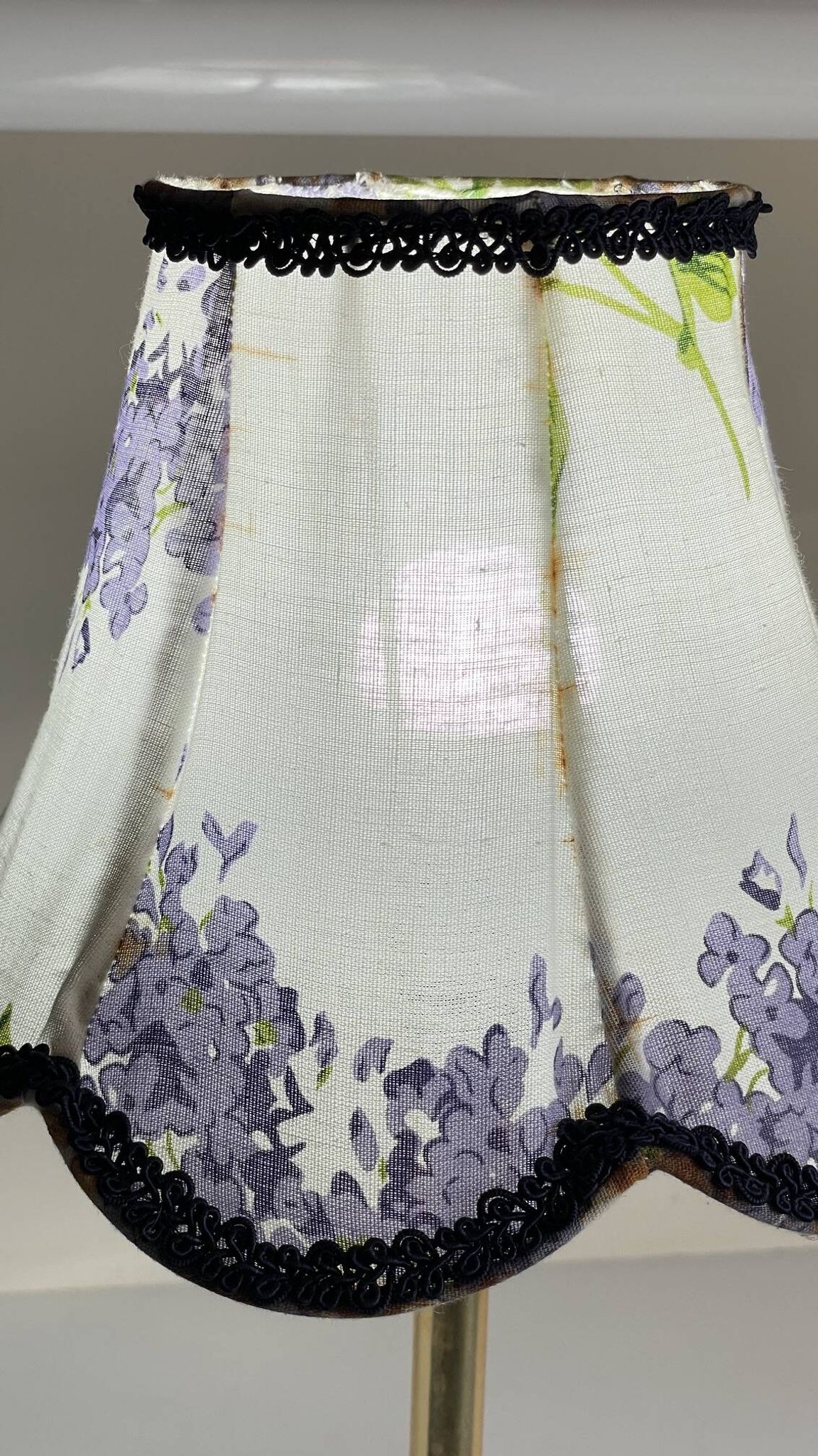 LAMPSHade Plexiglass and Lilac Fabric VINTAGE