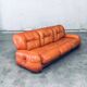 Mid-Century Modern Italian Leather 3 Seat Sofa, 1970s