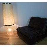 Lampe de sol 1970, 2 feux, verre blanc