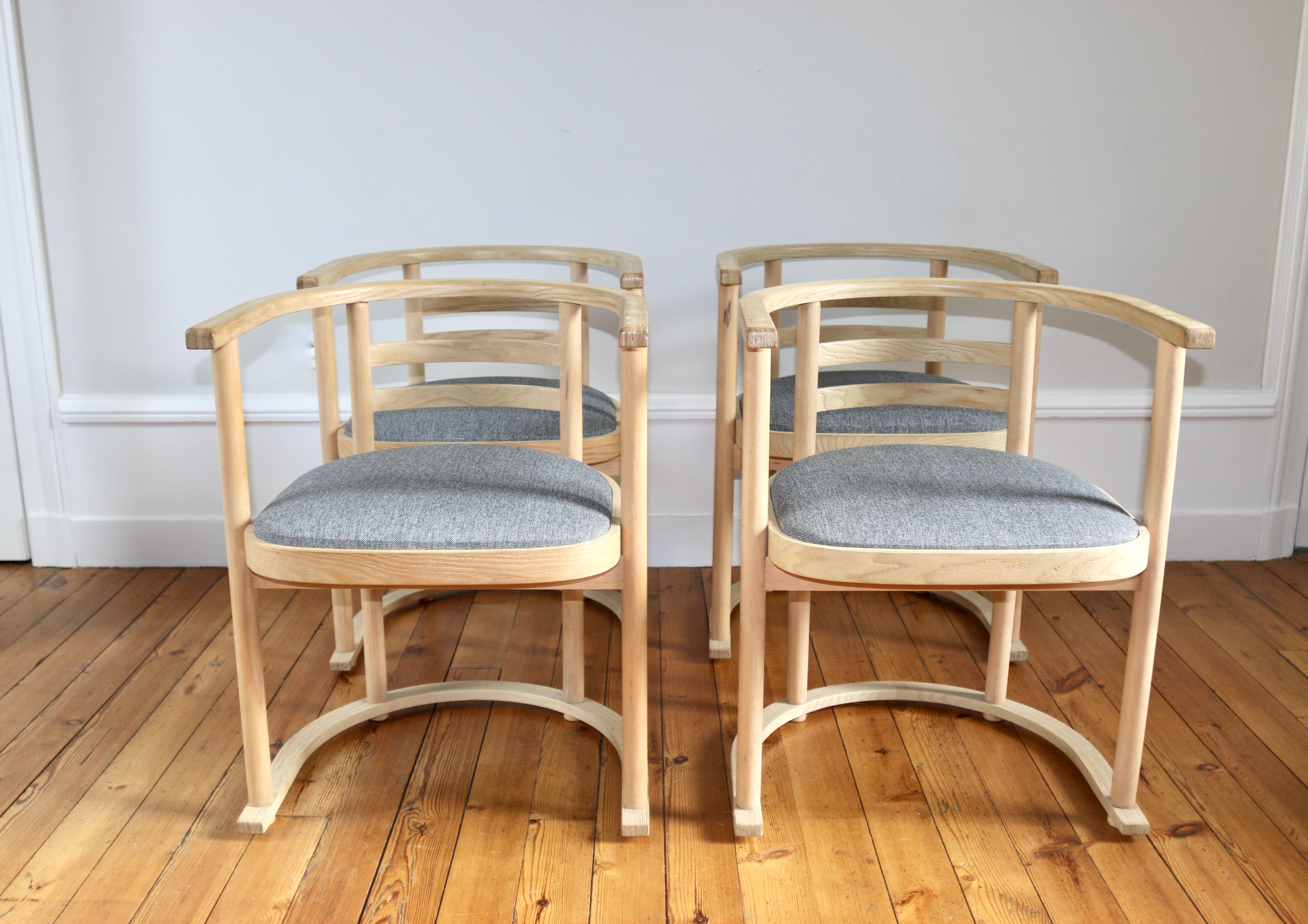 4 vintage Danish Bauhaus armchairs