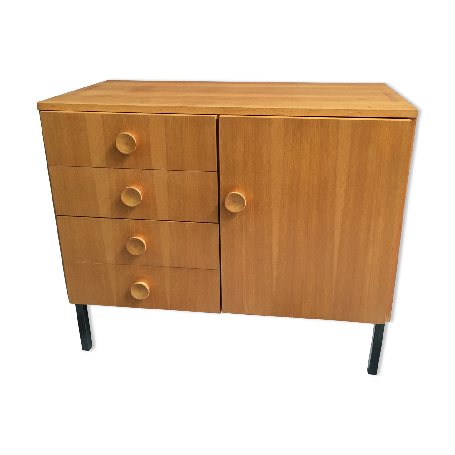 Blond wood sideboard cabinet 1970s