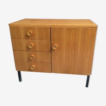 Buffet en bois blond des années 1970