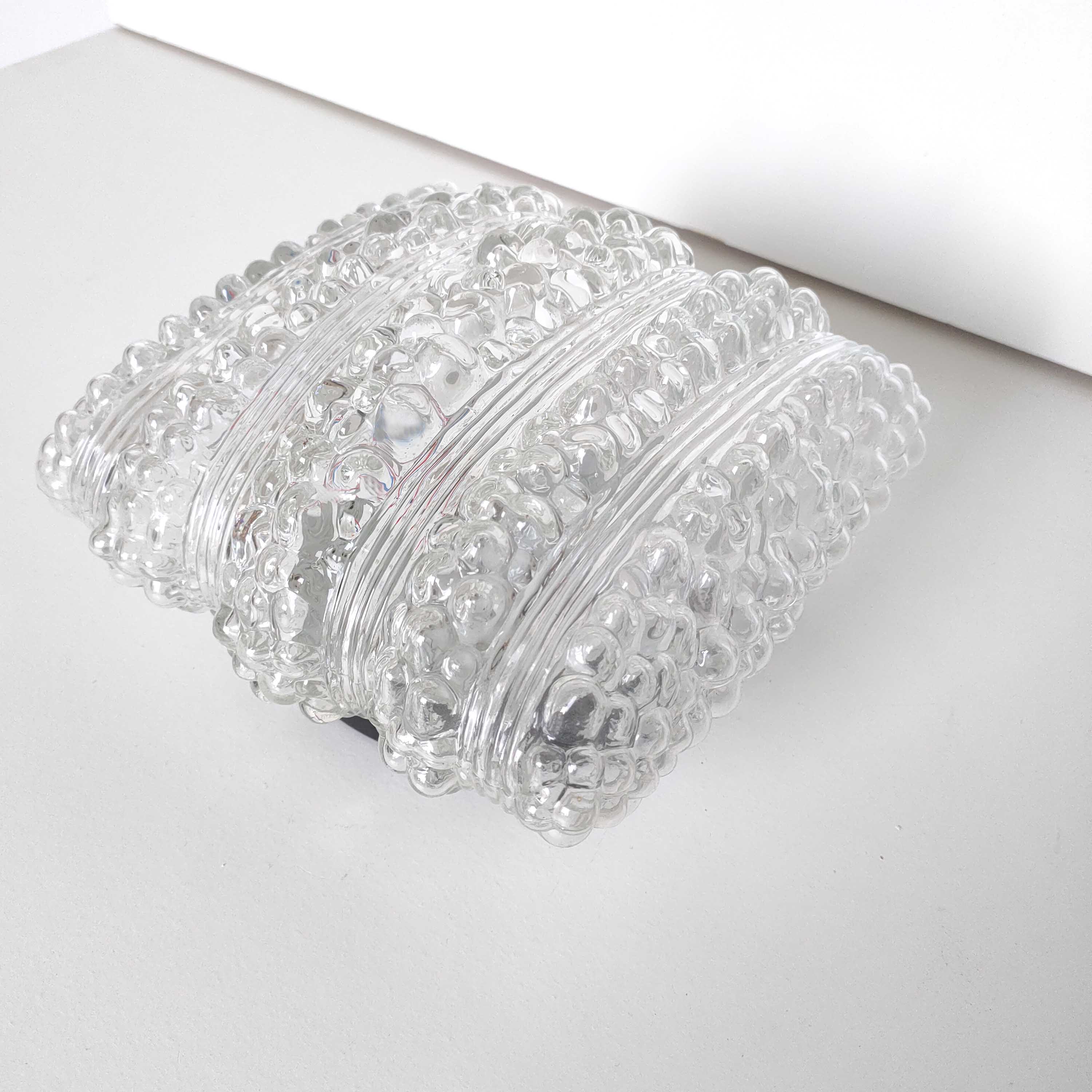 Molded glass bubble wall lamp