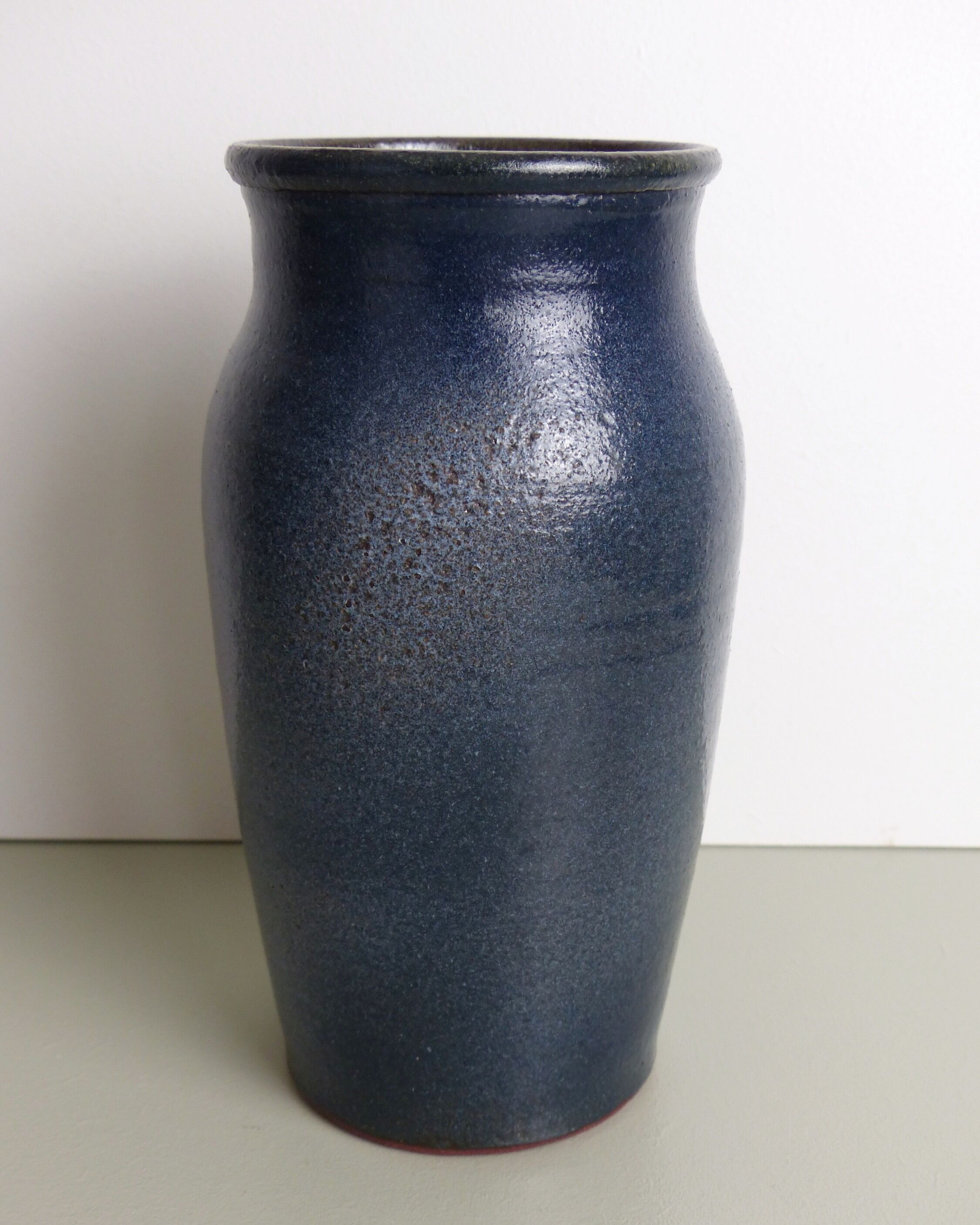 Blue ceramic vase signed