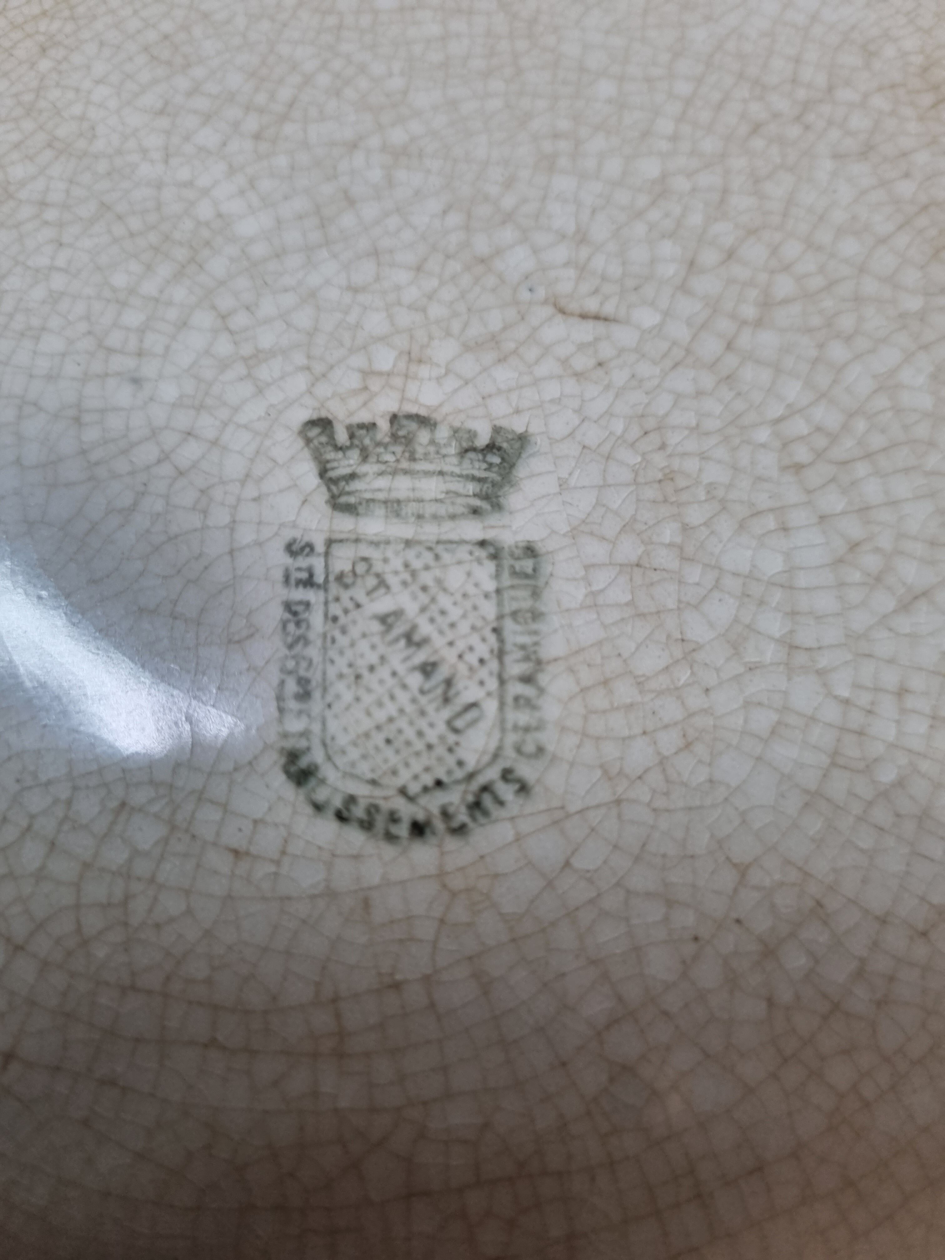 2 plates earthenware of St Amand, early twentieth