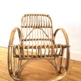 Rocking chair enfant en rotin