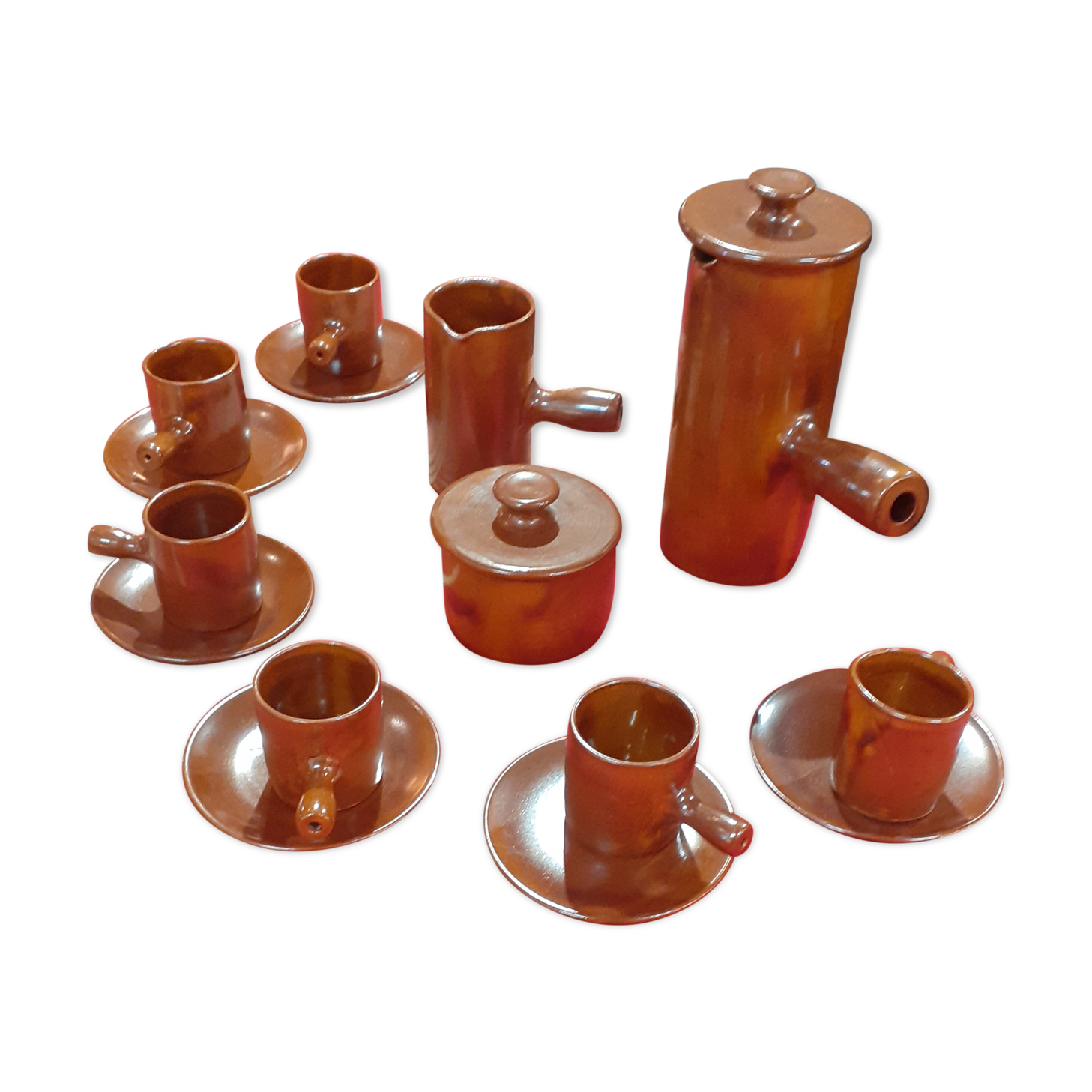 Stoneware coffee service vallauris félix ceram