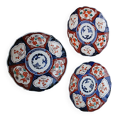 lot de 3 assiettes Imari - porcelaine japonaise - décor de poisson