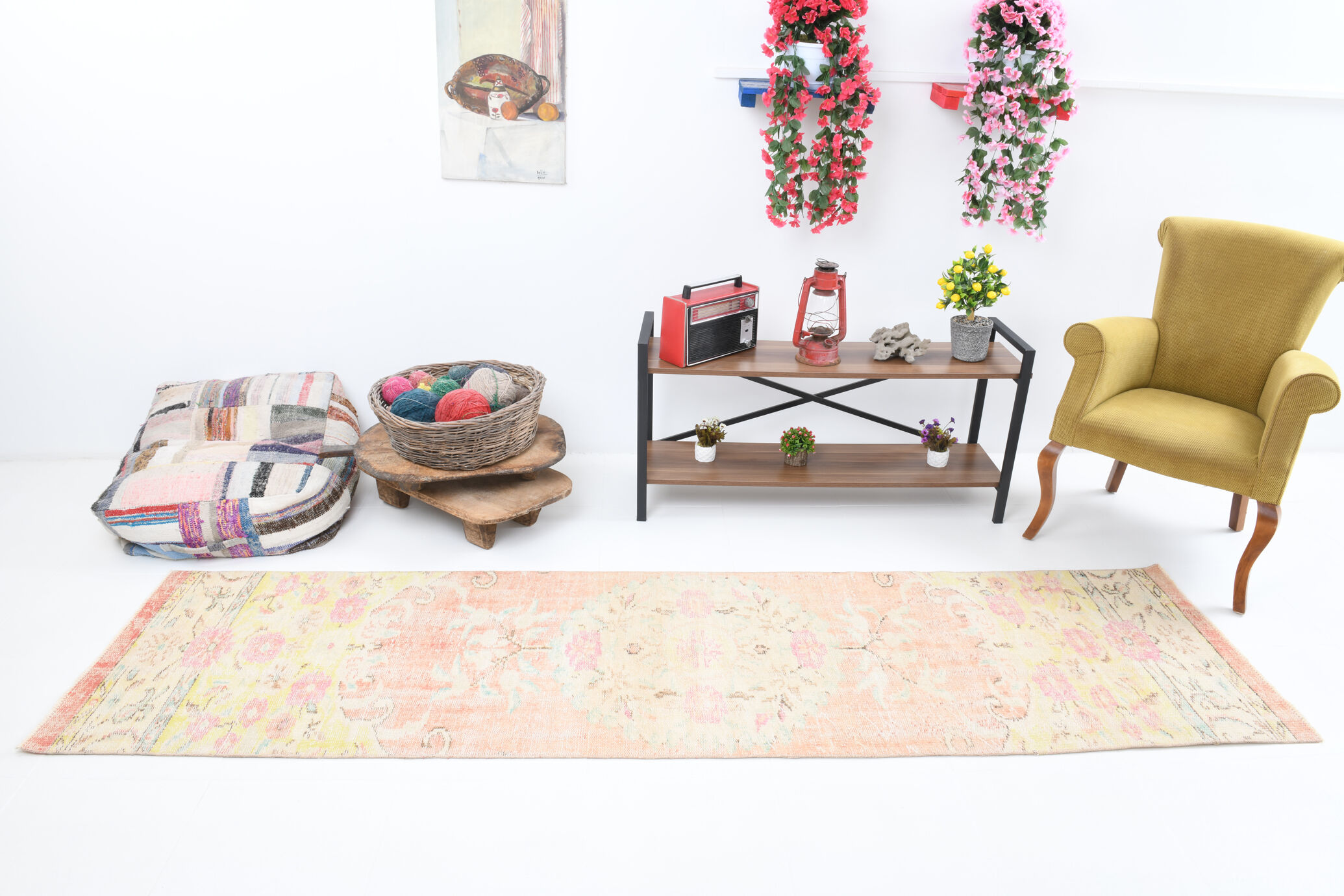 Southwestern vintage runner rug 297x75cm