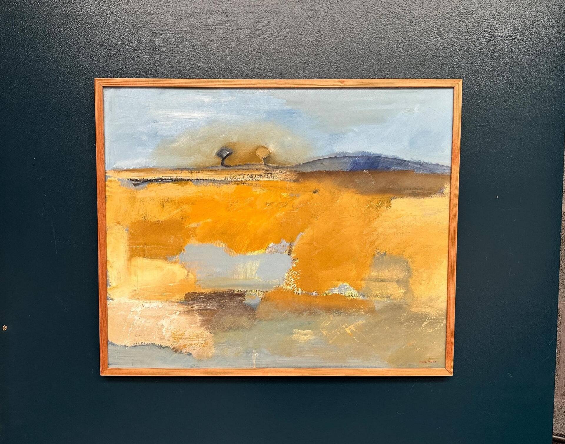 Huile su panneau suédoise – “Landskapskomposition” par Peter Prütz – Vintage