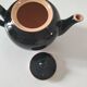Vintage Biarritz Villeroy & Boch Mettlach teapot, black & salmon