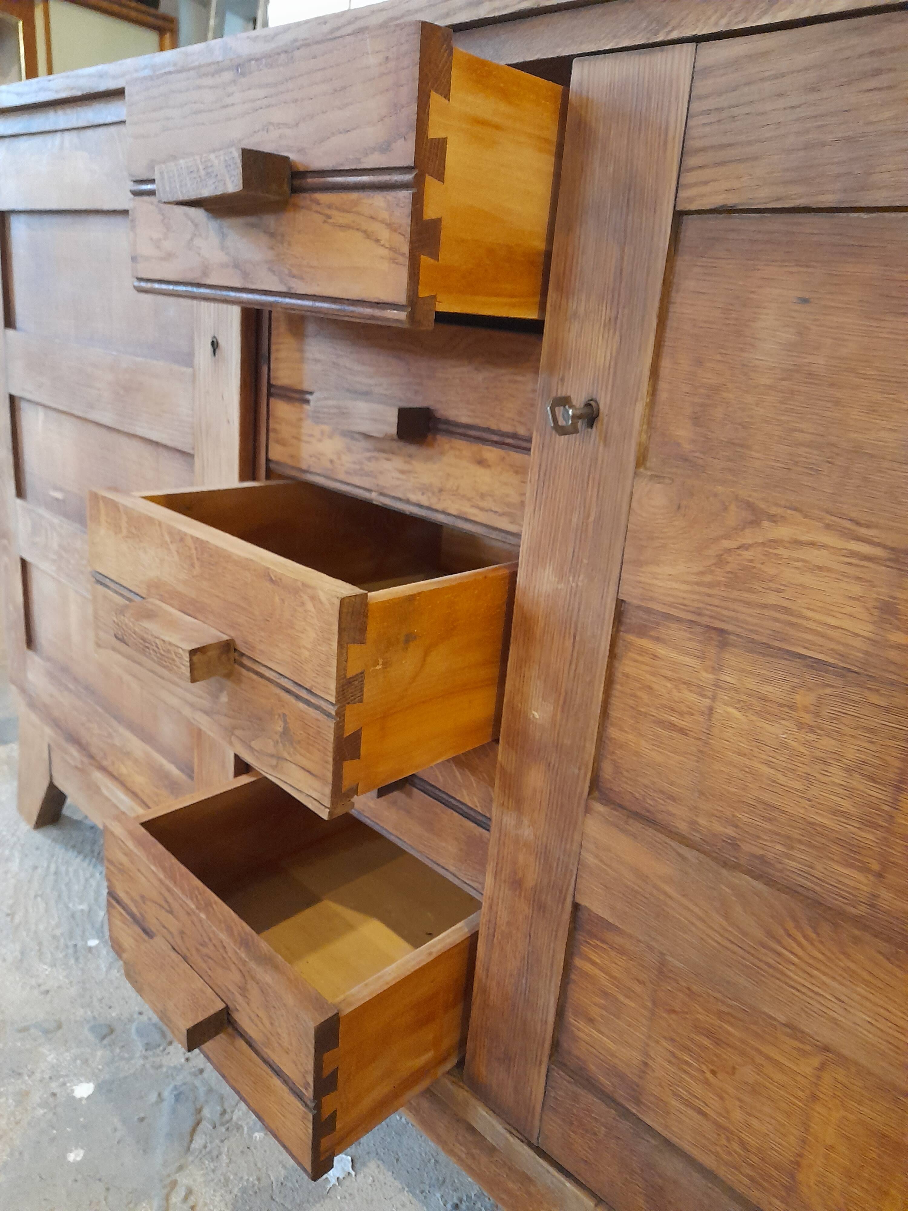 Vintage René Gabriel "Les sinistrés" sideboard chest of drawers