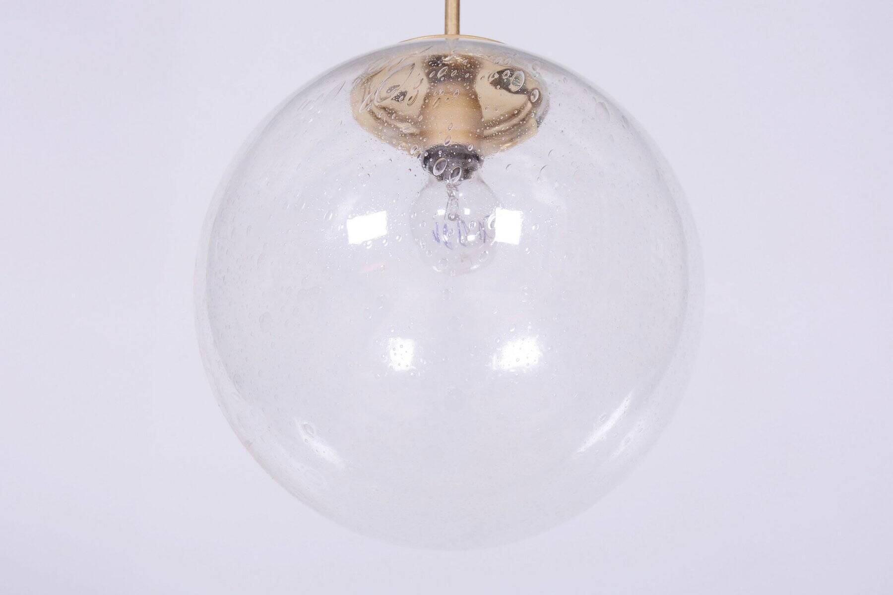 Mid-Century Chandelier in Glass and Brass by Kamenický Šenov, Czech, 1960s