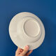 Set of 4 vintage deep plates in earthenware • Bird and leaf decoration