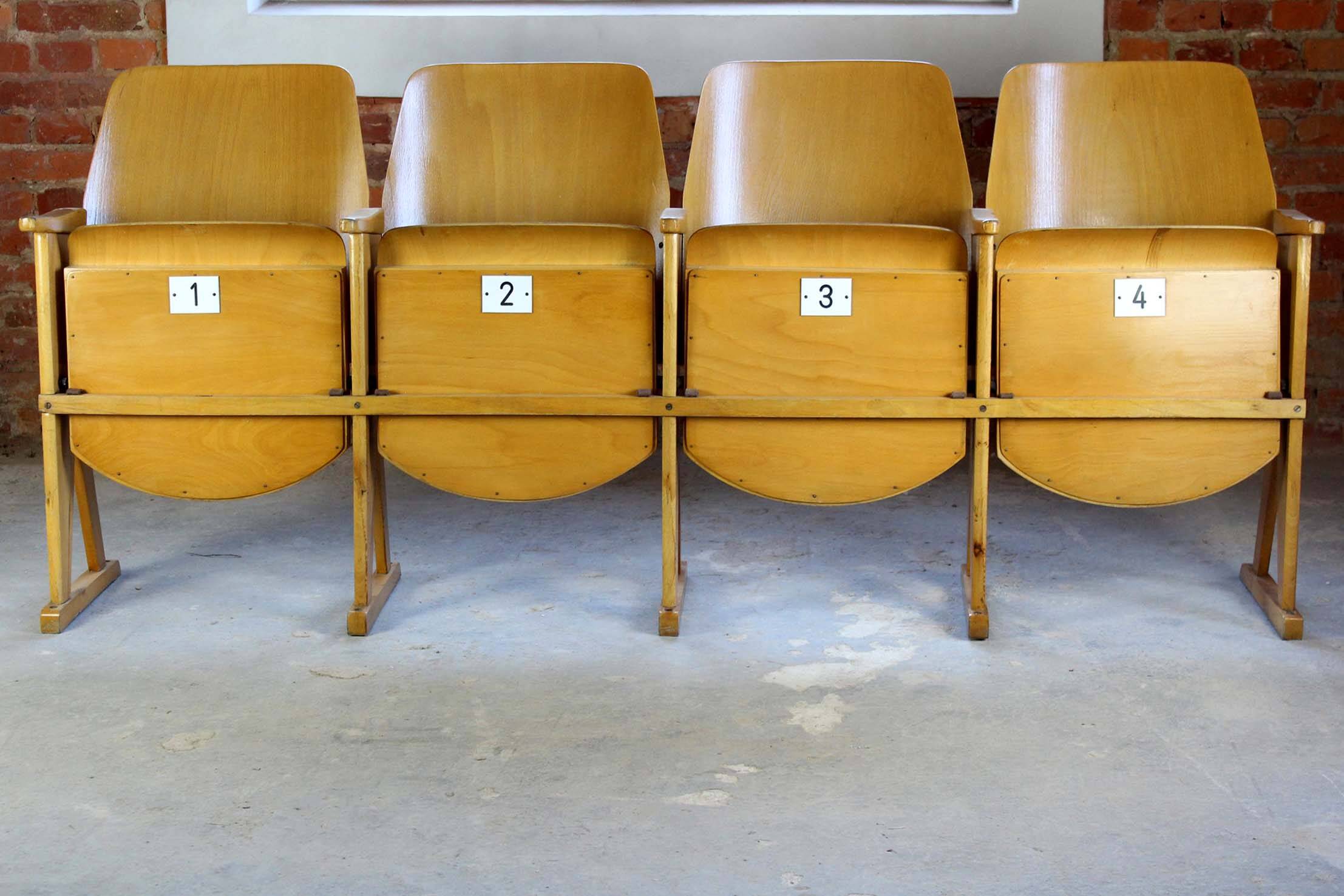 Chaises de cinéma vintage de Ton, années 1960, ensemble de 13