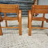 Ensemble de chaises design pour enfants en hêtre années 1950