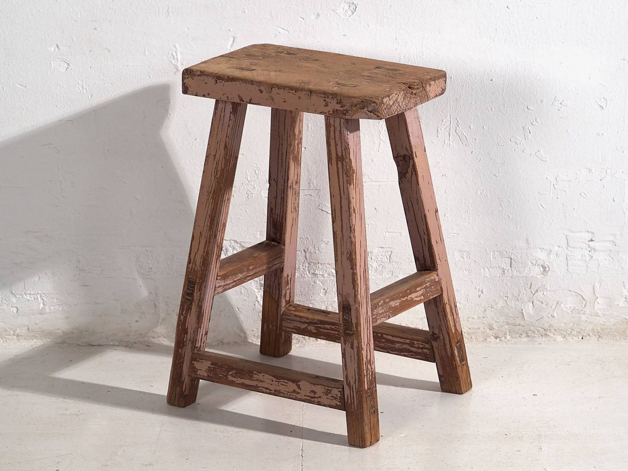 Tabouret ancien à patine rose (c.1900) #8