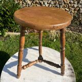 Antique oak tripod stool