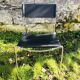 Lot of 6 design black leather and chrome chairs