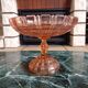 Coupe sur pied ancienne en verre rose portieux – vintage / art déco