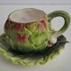 Slush cup and saucer in the shape of an artichoke